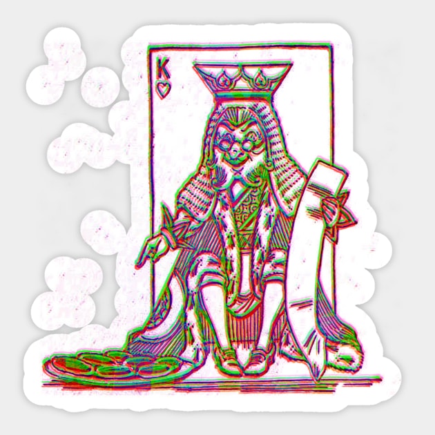 king from alice in wonderland Sticker by indusdreaming